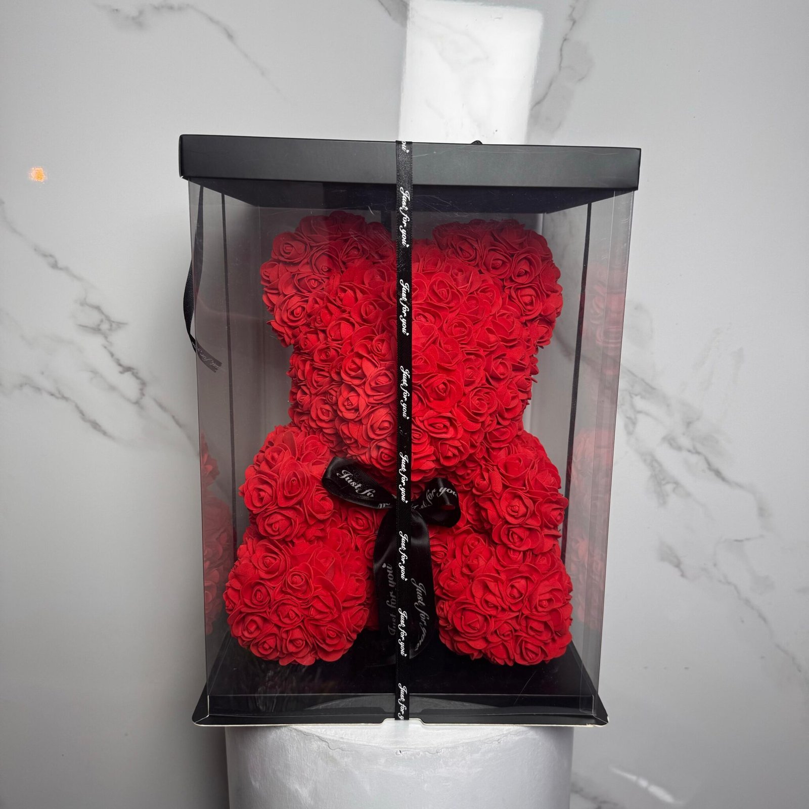 Oso de rosas eternas premium  (Sólo Turno Tarde o Noche)