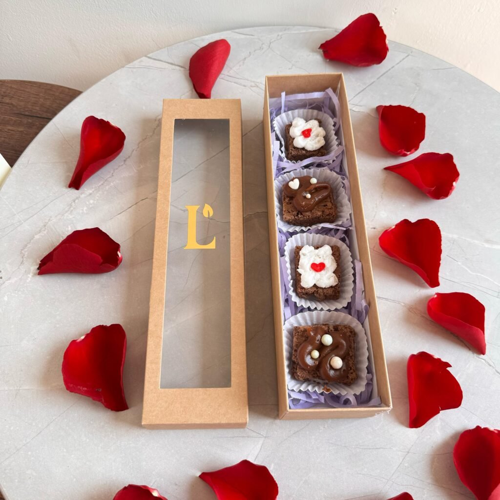 Caja de mini brownies