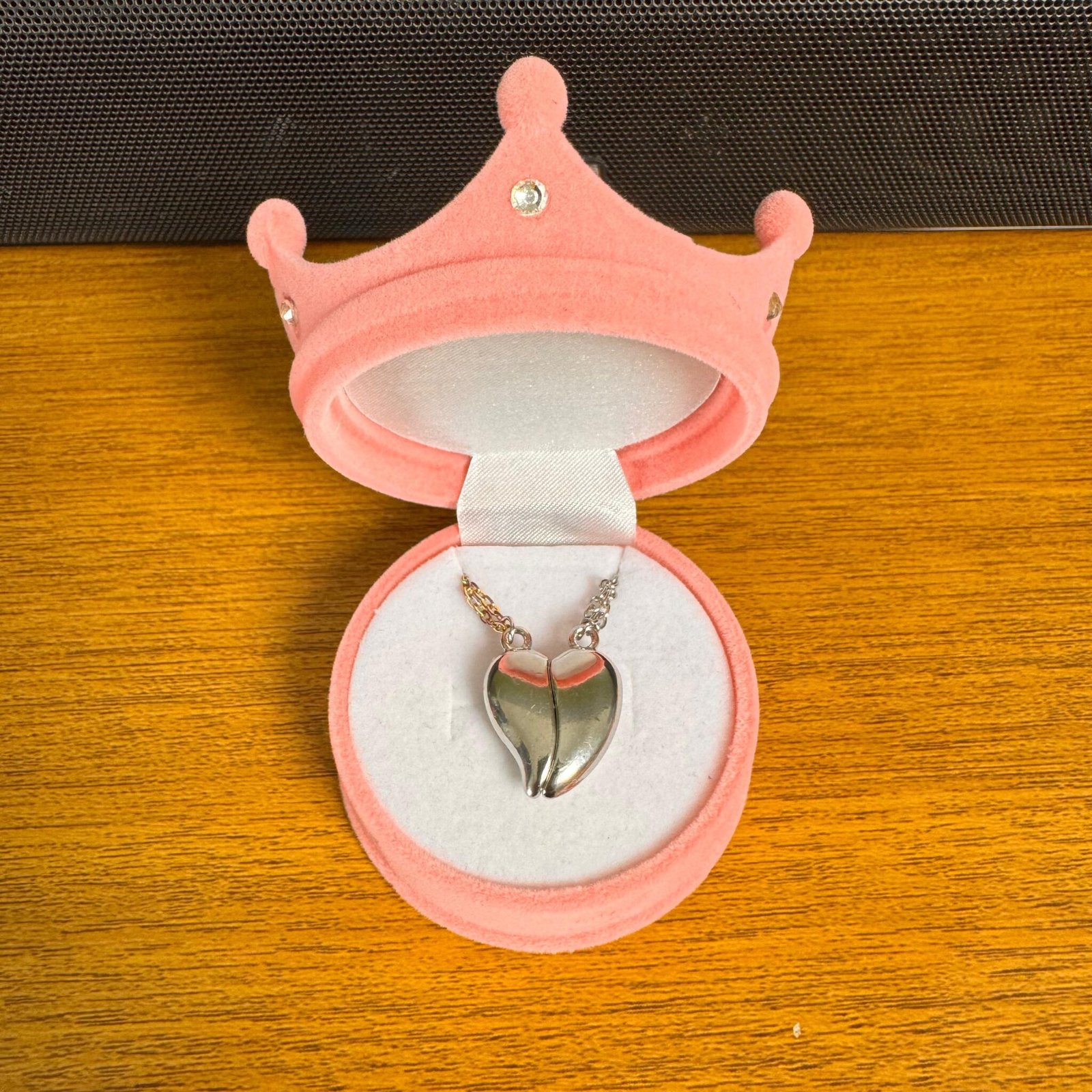 Collar de pareja corazón imantado