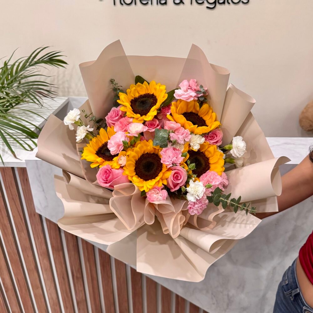 Ramo girasol rosado vip