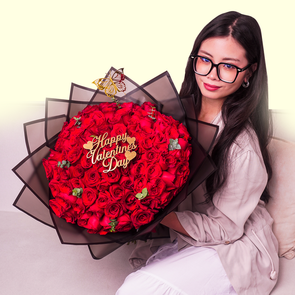 Buchón 100 Rosas San Valentín